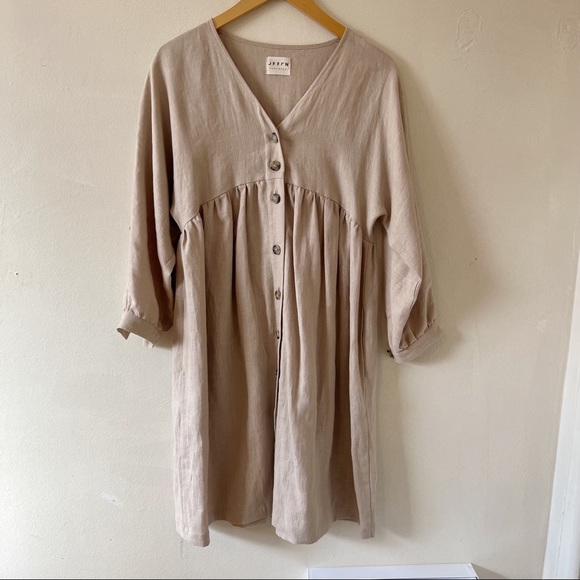 OffOn Dresses & Skirts - OffOn Linen Button Up Swing Dress